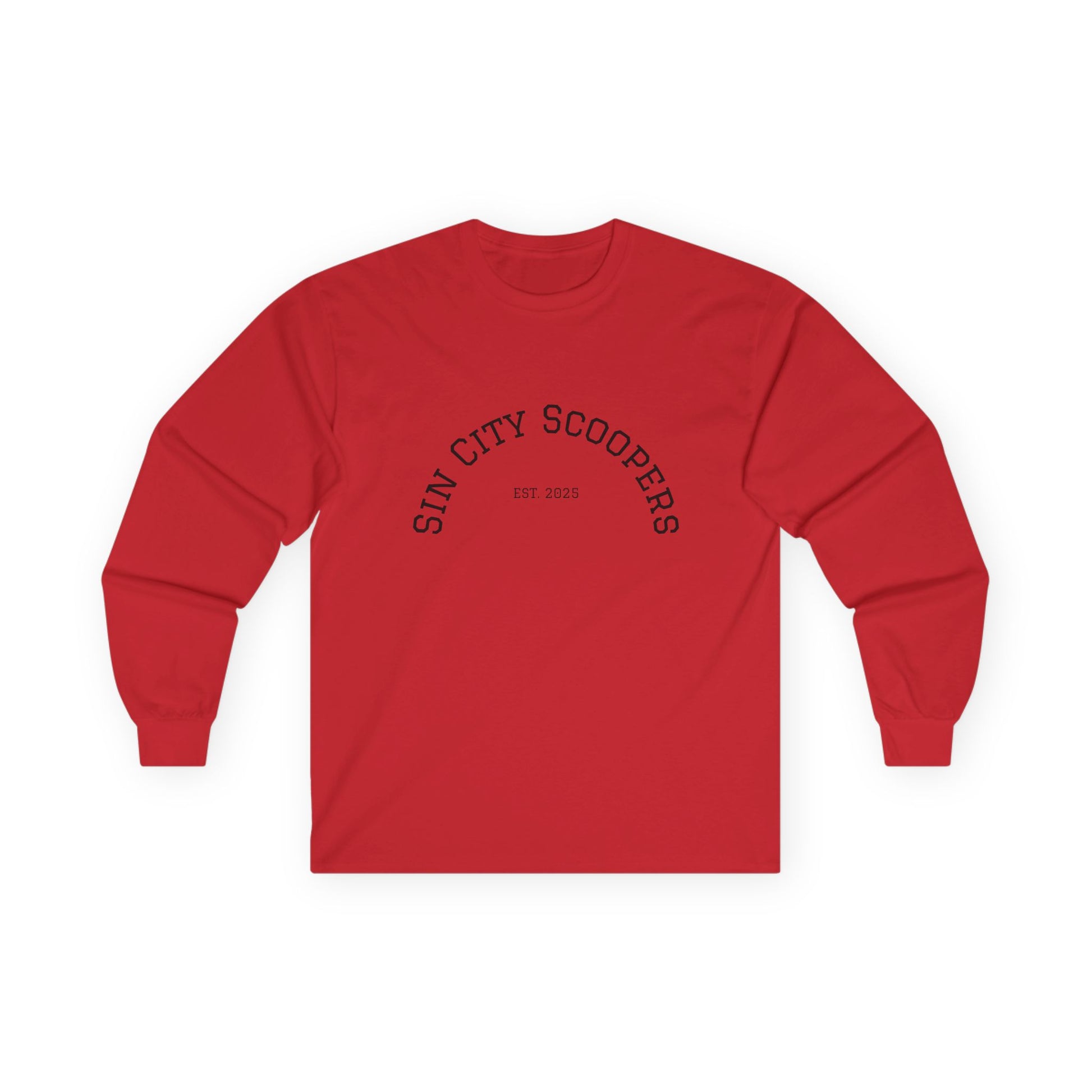 The Sin City Scoopers Classic '100% MANIAC' Long Sleeve Tee Shirt