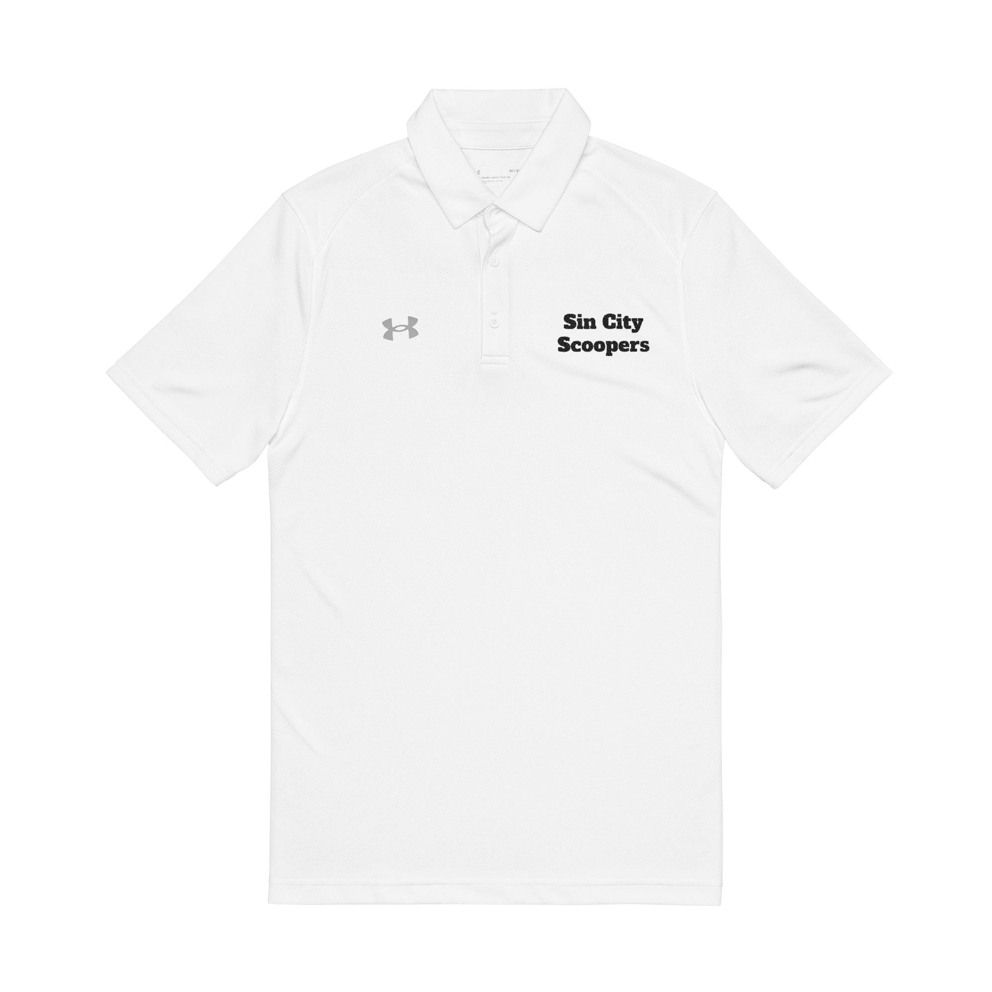 The Sin City Scoopers Embroidered Under Armour® White Men's Polo Shirt